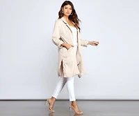 Striped Sophistication Long Blazer