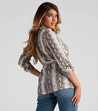 Such A Mood Snake Print Blazer