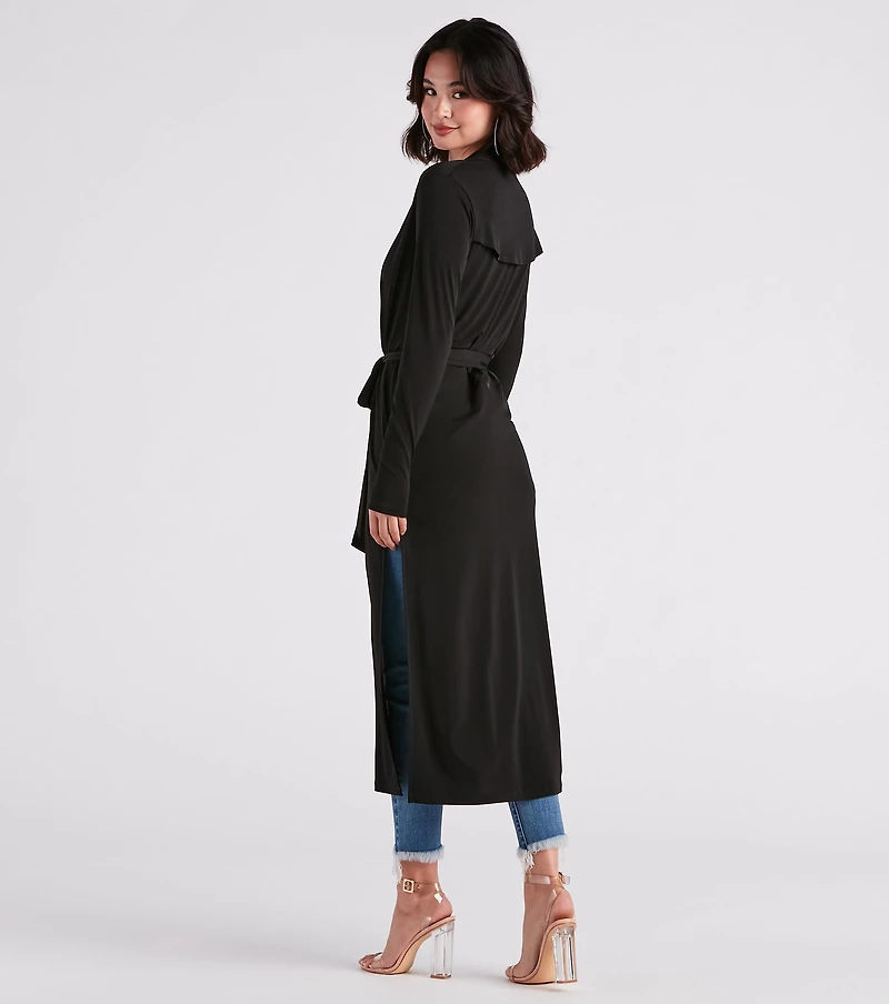 Her Business Slit Duster Trench