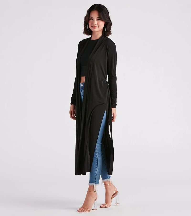 Her Business Slit Duster Trench