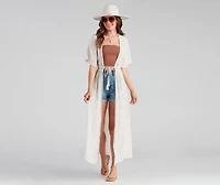Hampton Vacay Crochet Trim Duster