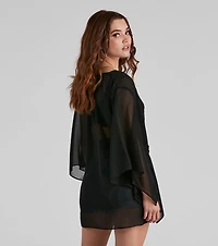 Sheer Secrets Chiffon Short Kimono