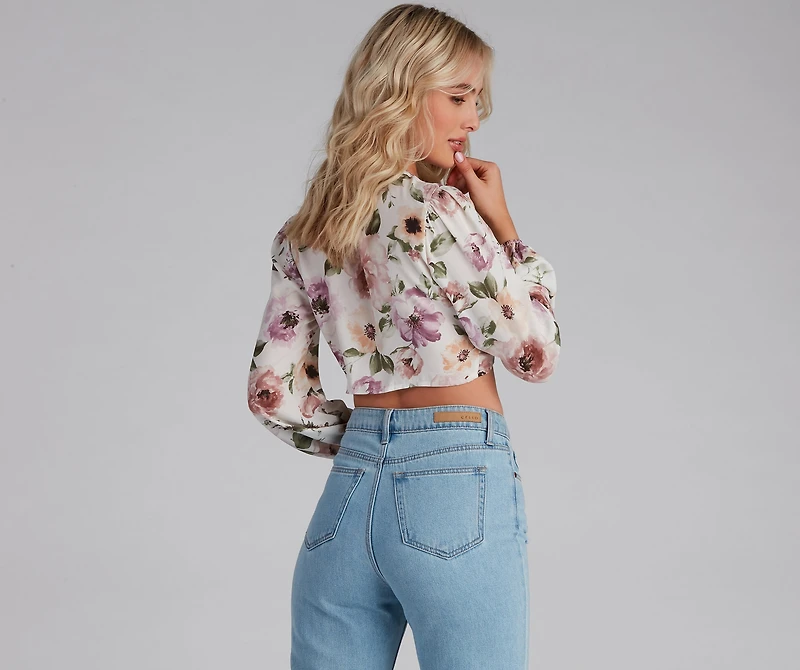Tie The Knot Floral Crop Top