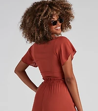 Weekend Mood Tie-Front Top