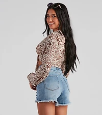 Bohemian Chic Paisley Tie Front Top