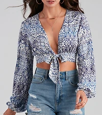 Greek Islands Tie-Front Top