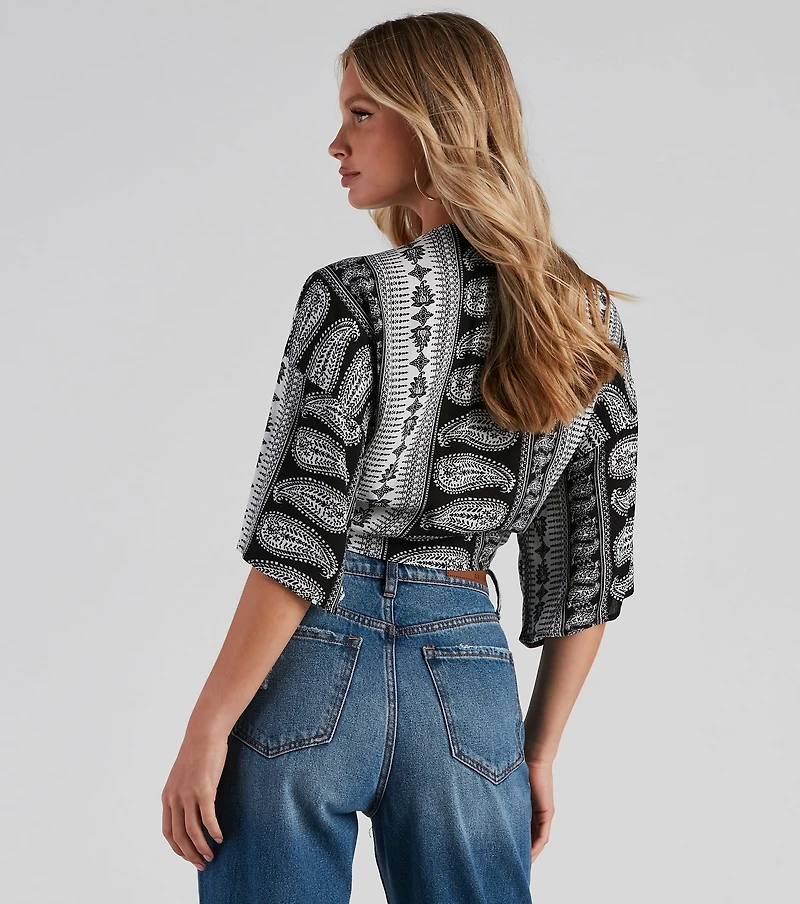 Effortless Boho-Chic Tie-Front Top