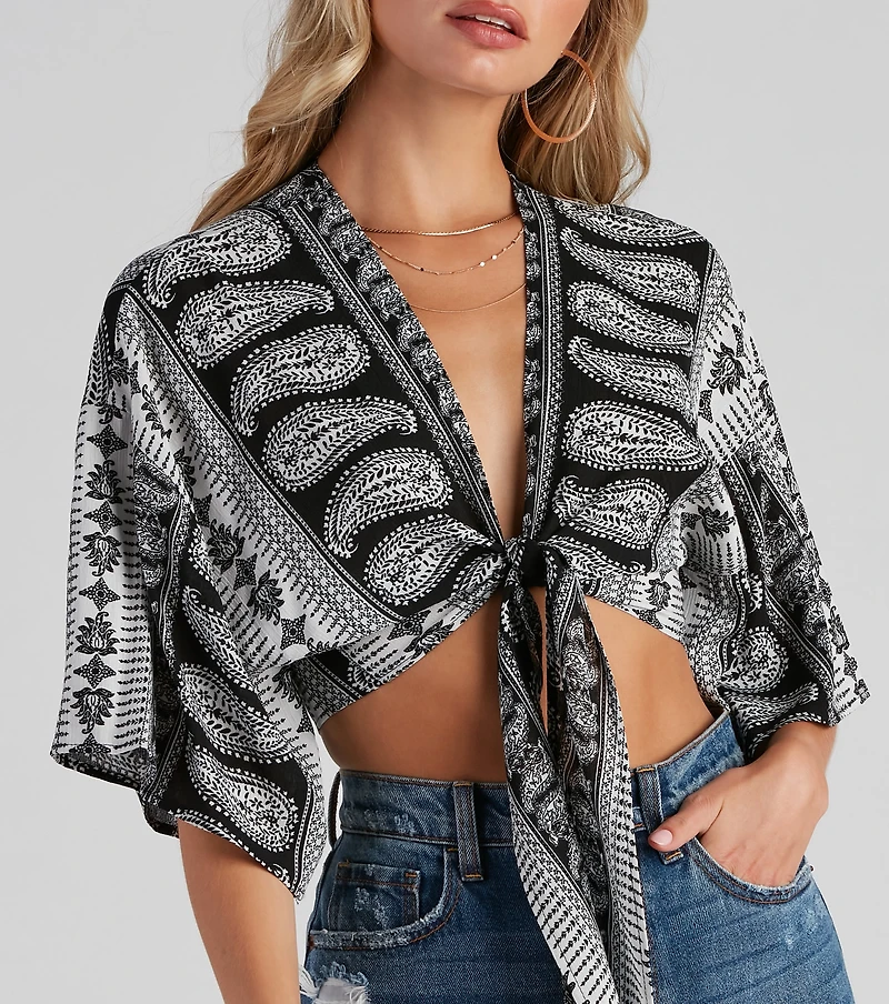 Effortless Boho-Chic Tie-Front Top