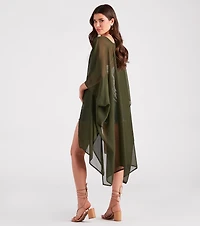 Arrived Style Chiffon Sheer Kimono
