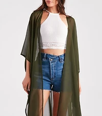 Arrived Style Chiffon Sheer Kimono