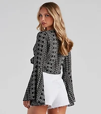 Desert Stroll Tie-Front Top