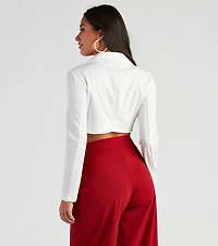 Down To Business Tie-Front Blazer