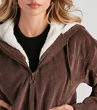 Corduroy Cutie Cropped Sherpa Jacket