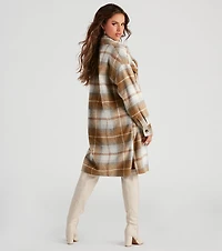 Best Match Plaid Longline Shacket