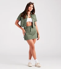Attention Please Cargo Cropped Jacket