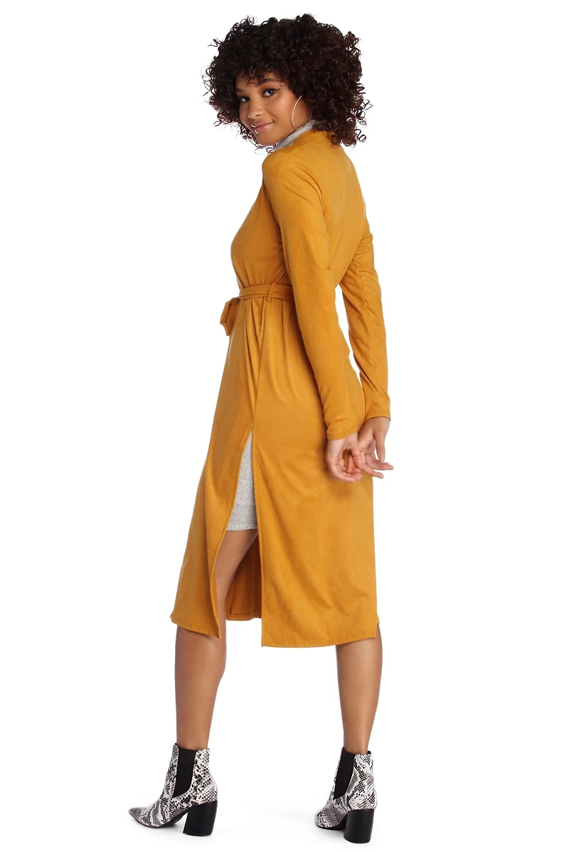 Stylin' Suede Belted Trench