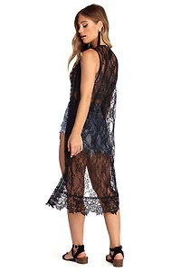 For Lace Days Sleeveless Duster