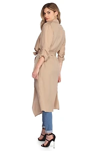 Day Chic Draped Trench Coat