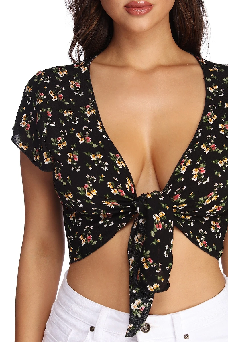 Sweet Floral Crop Top
