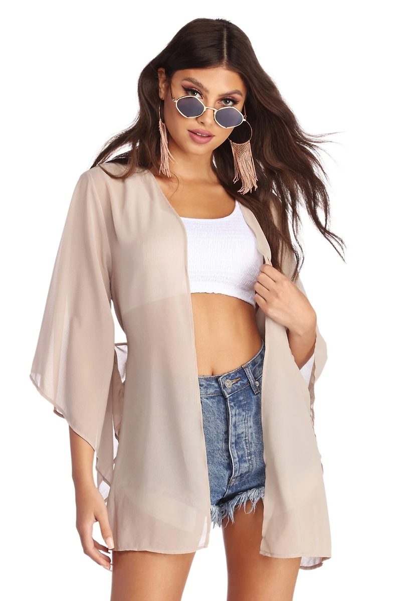 Top It Off Chiffon Kimono Cover Up