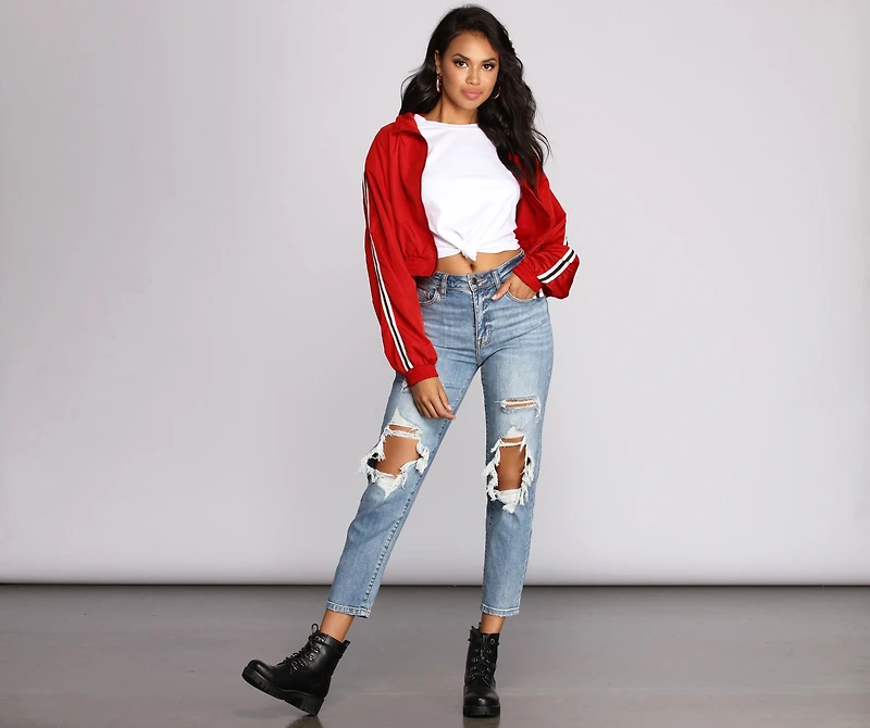 Stripe Game On Point Jacket