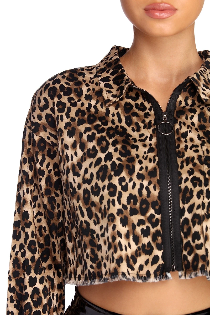 Wild One Leopard Cropped Jacket
