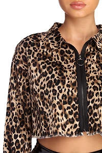 Wild One Leopard Cropped Jacket