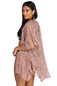 Ruffled Lace Kimono