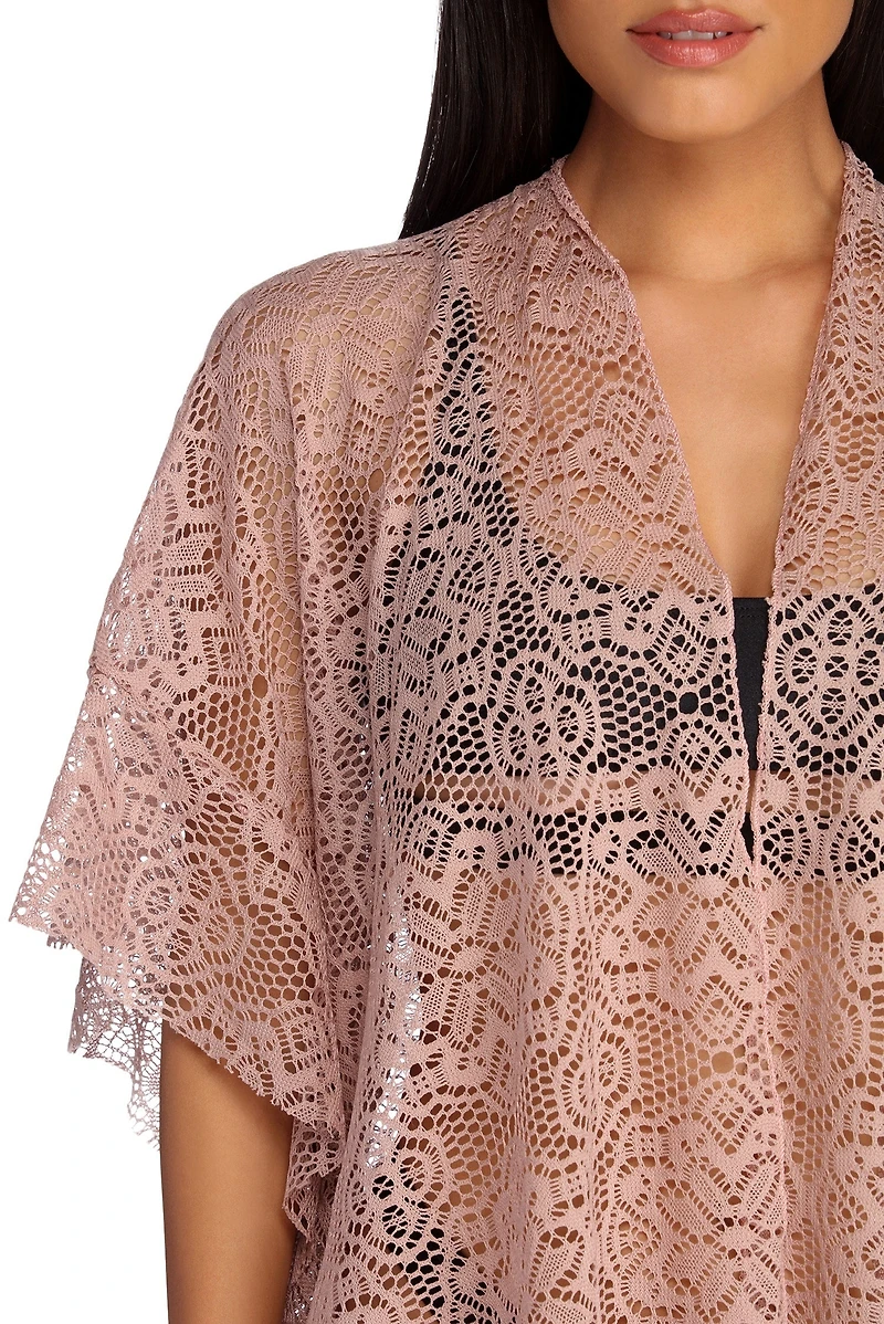 Ruffled Lace Kimono