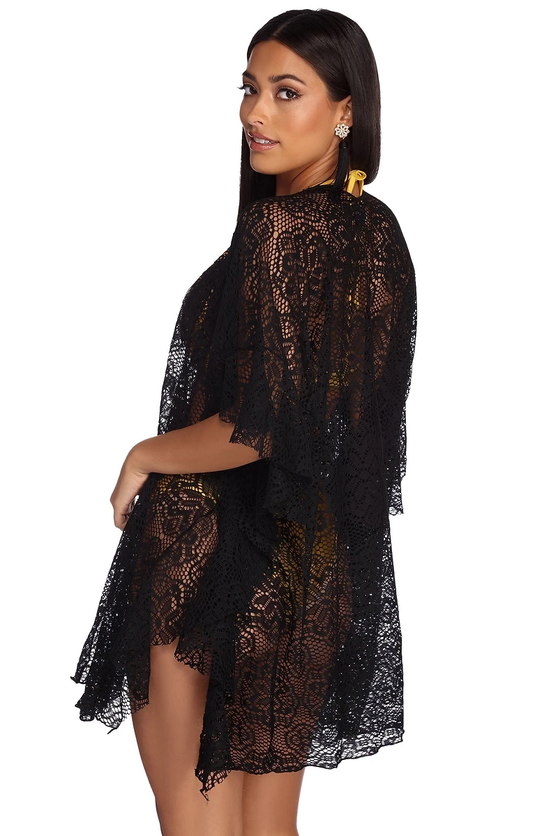 Ruffled Lace Kimono