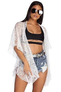 Ruffled Lace Kimono
