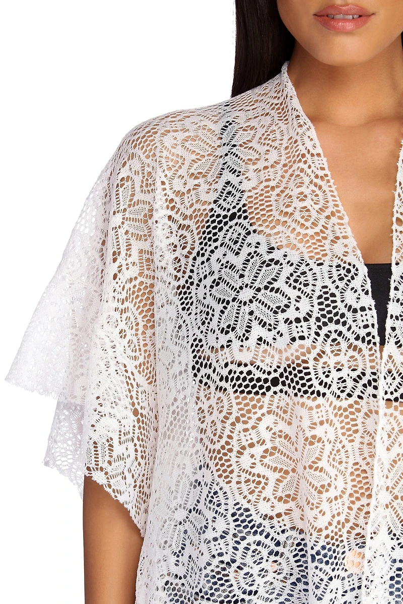 Ruffled Lace Kimono