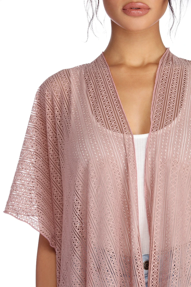 Airy Fringed Kimono