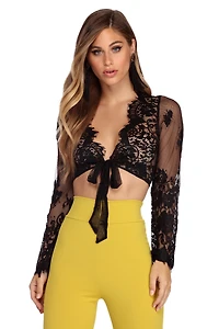 Tied With Lace Crop Top