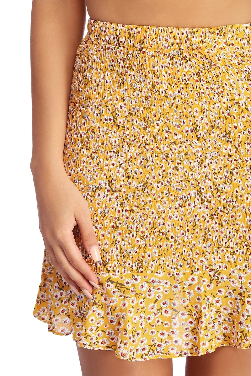 Flaunt It Floral Mini Skirt
