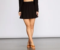 Boho Beauty Smocked Waist Tiered Skirt