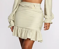 Endless Summer O-Ring Ruffle Hem Mini Skirt