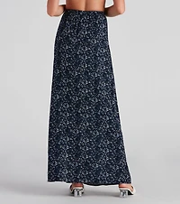Kaleidoscope Boho Slit Maxi Skirt