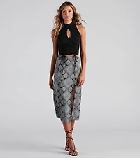 Challis Boho Slit Midi Skirt