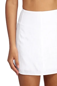 Such A Flirt Linen Mini Skirt
