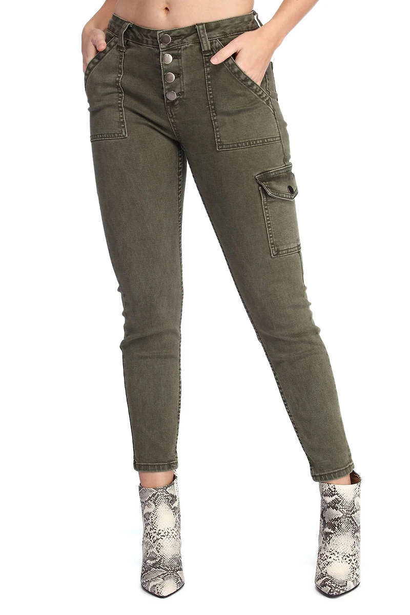 All The Details Skinny Cargo Pants