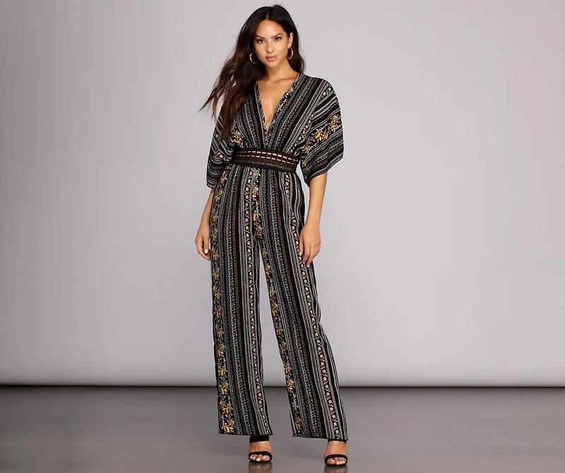 Bohemian Florals Crochet Jumpsuit