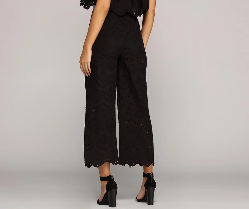 Eyelets On You Culotte Pants