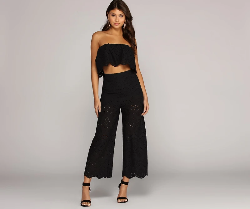 Eyelets On You Culotte Pants