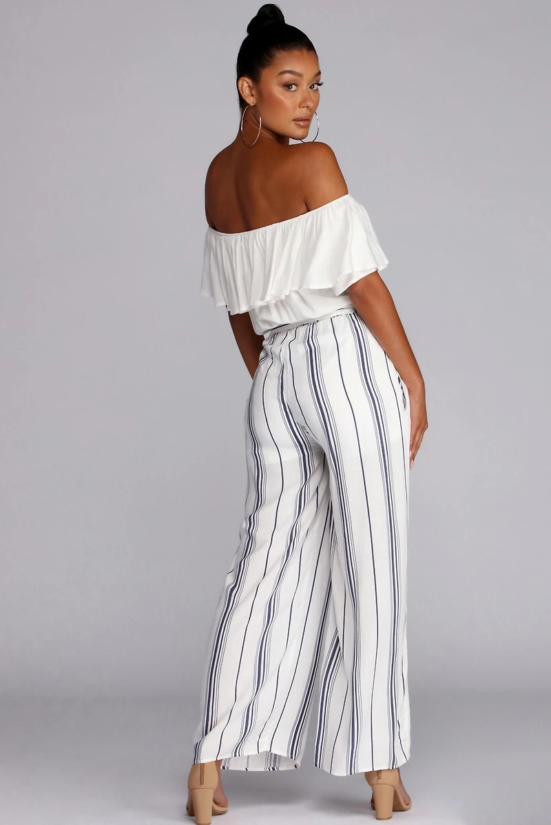 Fluttery Feels Striped Jumpsuit