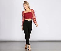 High Rise Twill Skinny Stretch Pants