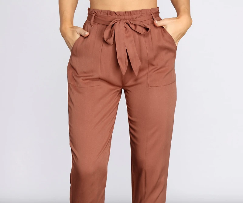 Tied and Tapered Paperbag Pants