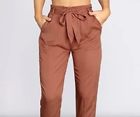 Tied and Tapered Paperbag Pants