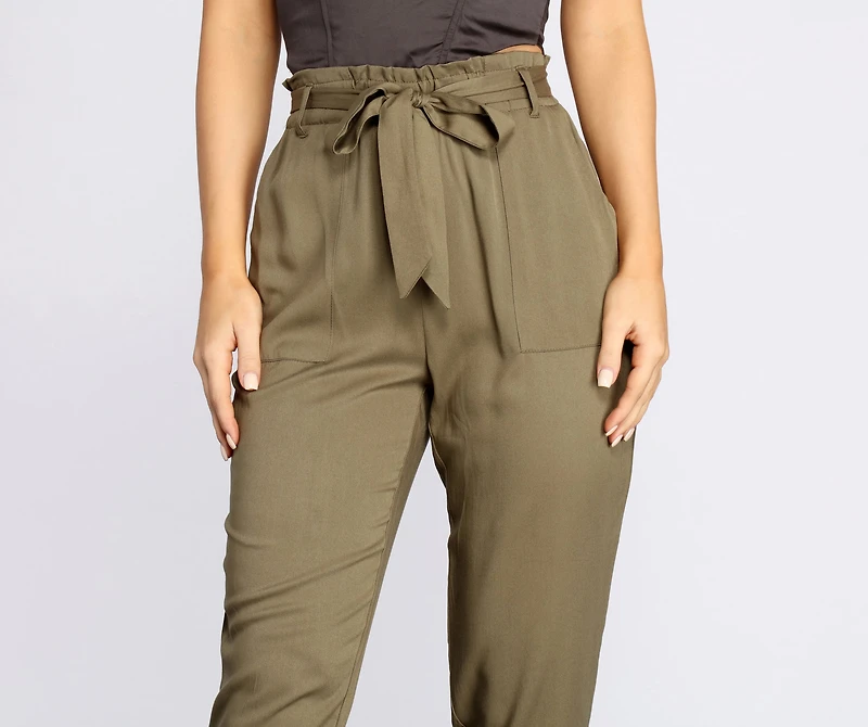 Tied and Tapered Paperbag Pants