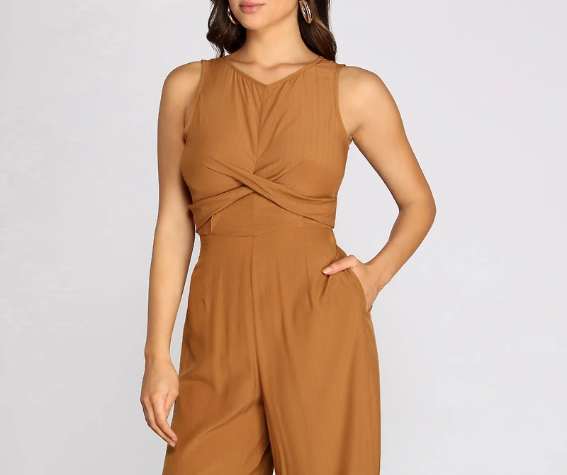 Twist Front Tie Back Jumpsuit